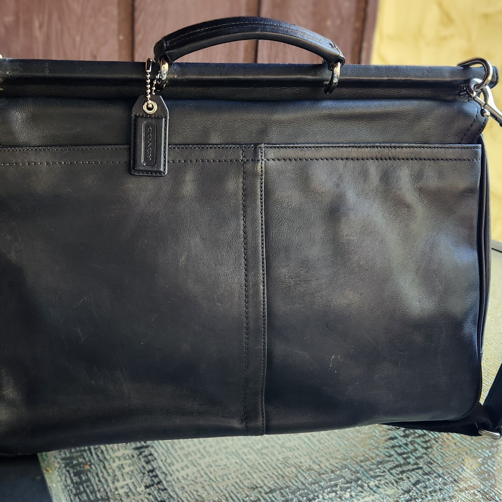 Coach Black Leather Men's Briefcase - Picture 2 of 10